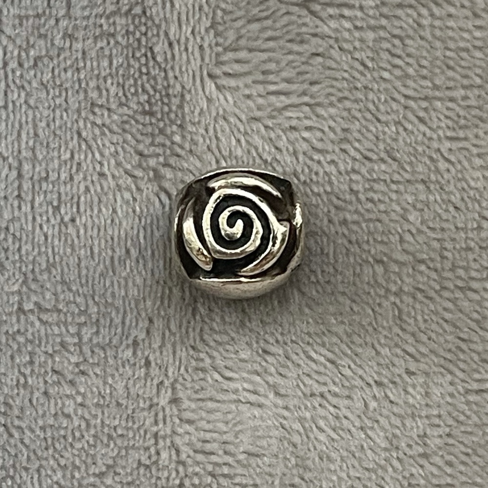 Pandora sterling silver Rose charm for bracelet